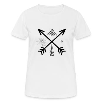 Die vier Grundpfeiler der Natur - Frauen T-Shirt atmungsaktiv - Weiß - Vorne - AI Model Female 172 dark (172cm)