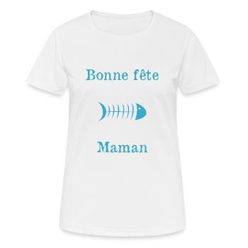 BONNE FÊTE. FÊTE DES MÈRES. FÊTE DES PÈRES. FÊTE - T-shirt respirant Femme - blanc - Devant - AI Model Female 172 dark (172cm)