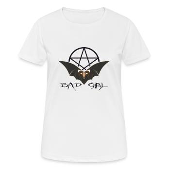 Gothic Ästhetik black BAD GIRL dark wave - Frauen T-Shirt atmungsaktiv - Weiß - Vorne - AI Model Female 172 dark (172cm)