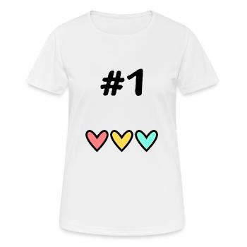 1. 1 AN. 1er ANNIVERSAIRE. ANNIVERSAIRE 1 AN - T-shirt respirant Femme - blanc - Devant - AI Model Female 172 dark (172cm)