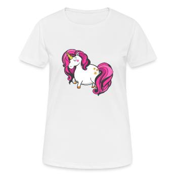 Unicorn Licorne Fille de Fille Paillettes - T-shirt respirant Femme - blanc - Devant - AI Model Female 172 dark (172cm)