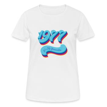 C'est ma génération (édition 1977) - T-shirt respirant Femme - blanc - Devant - AI Model Female 172 dark (172cm)