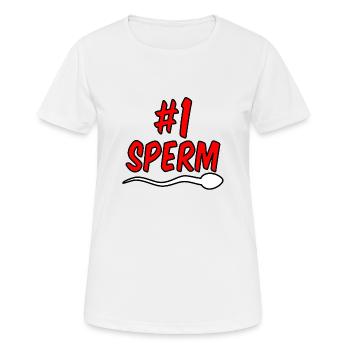 No 1 sperm - Women's Breathable T-Shirt - white - Front - AI Model Female 172 dark (172cm)