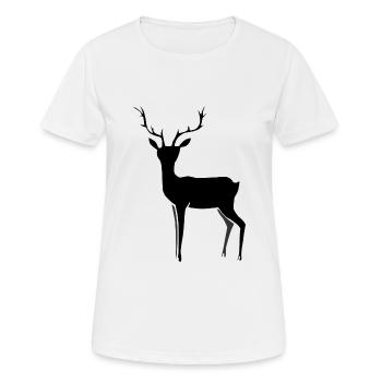 Idée de cadeau de cerf garde-chasse sauvage - T-shirt respirant Femme - blanc - Devant - AI Model Female 172 dark (172cm)