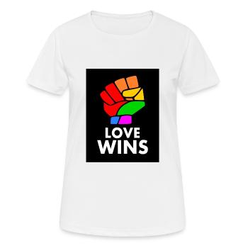 Love wins - Frauen T-Shirt atmungsaktiv - Weiß - Vorne - AI Model Female 172 dark (172cm)