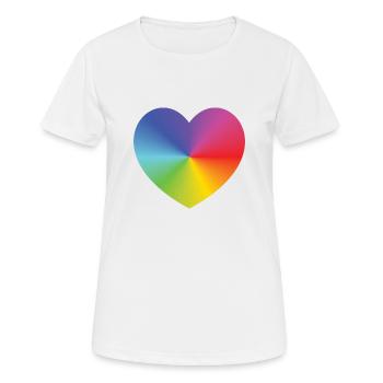 Rainbow Heart - Frauen T-Shirt atmungsaktiv - Weiß - Vorne - AI Model Female 172 dark (172cm)