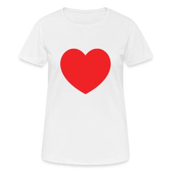 Red Heart - Frauen T-Shirt atmungsaktiv - Weiß - Vorne - AI Model Female 172 dark (172cm)