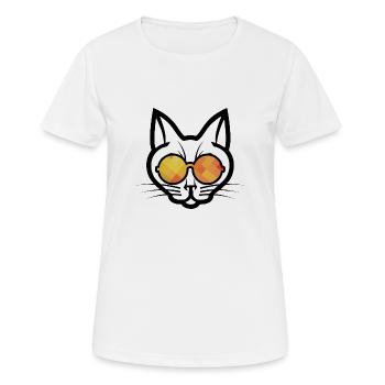 Matrix cat - Frauen T-Shirt atmungsaktiv - Weiß - Vorne - AI Model Female 172 dark (172cm)