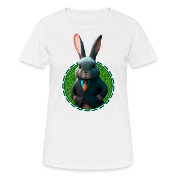 Business Hase im Anzug - Frauen T-Shirt atmungsaktiv - Weiß - Vorne - AI Model Female 172 dark (172cm)