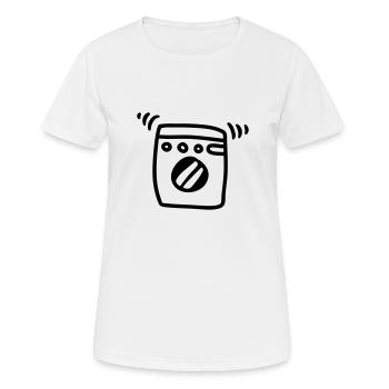 Waschmaschine - Line - Frauen T-Shirt atmungsaktiv - Weiß - Vorne - AI Model Female 172 dark (172cm)