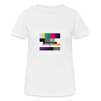 Testbild Fernsehen Bildschirm Sendeschluss Display - Frauen T-Shirt atmungsaktiv - Weiß - Vorne - AI Model Female 172 dark (172cm)