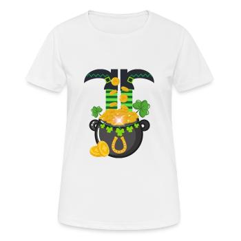 Pot d’or de la Saint-Patrick - T-shirt respirant Femme - blanc - Devant - AI Model Female 172 dark (172cm)