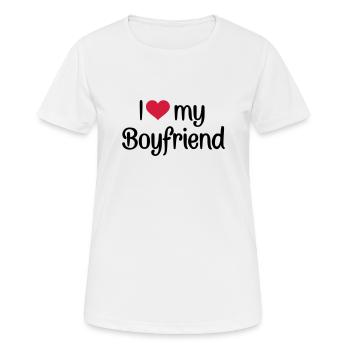 I love my boyfriend - Frauen T-Shirt atmungsaktiv - Weiß - Vorne - AI Model Female 172 dark (172cm)