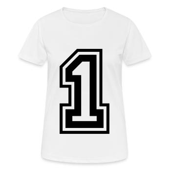 1 Number number - Women's Breathable T-Shirt - white - Front - AI Model Female 172 dark (172cm)