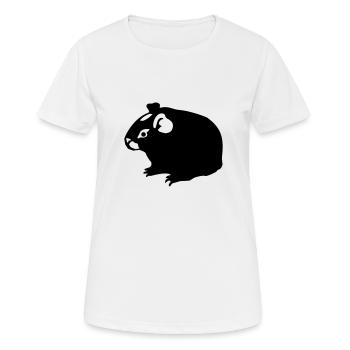 Meerschweinchen (2) einfarbig - Frauen T-Shirt atmungsaktiv - Weiß - Vorne - AI Model Female 172 dark (172cm)