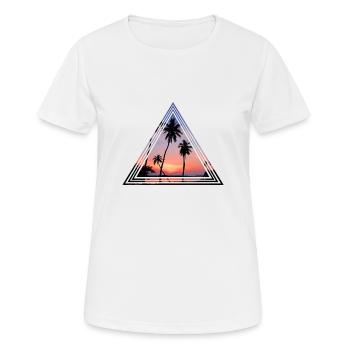 Palmiers au coucher du soleil - T-shirt respirant Femme - blanc - Devant - AI Model Female 172 dark (172cm)