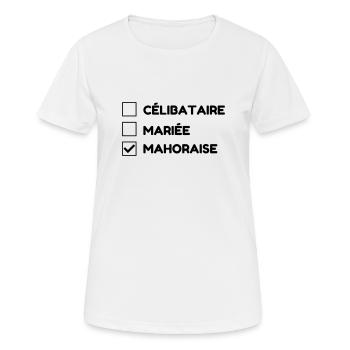 Mayotte / 976 / Comores / Maoré - T-shirt respirant Femme - blanc - Devant - AI Model Female 172 dark (172cm)