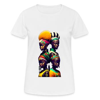Afrikanische Gesichter - Frauen T-Shirt atmungsaktiv - Weiß - Vorne - AI Model Female 172 dark (172cm)