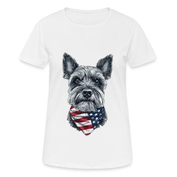 Zwergschnauzer - Frauen T-Shirt atmungsaktiv - Weiß - Vorne - AI Model Female 172 dark (172cm)