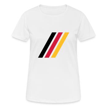 german stripe flag - Frauen T-Shirt atmungsaktiv - Weiß - Vorne - AI Model Female 172 dark (172cm)