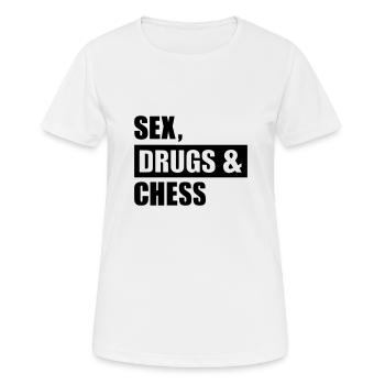 Schach - Frauen T-Shirt atmungsaktiv - Weiß - Vorne - AI Model Female 172 dark (172cm)