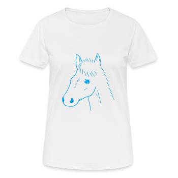 Pferdekopf Zeichnung - Frauen T-Shirt atmungsaktiv - Weiß - Vorne - AI Model Female 172 dark (172cm)