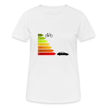 Efficacité énergétique vélo vs voiture - T-shirt respirant Femme - blanc - Devant - AI Model Female 172 dark (172cm)