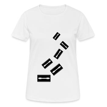 Icône de lame de rasoir Icône - T-shirt respirant Femme - blanc - Devant - AI Model Female 172 dark (172cm)