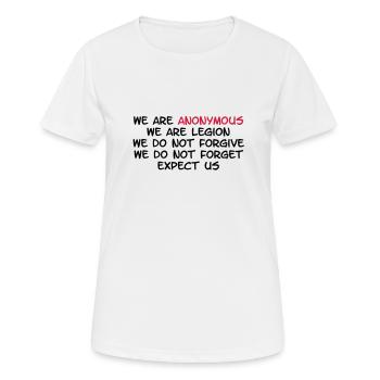 We Are Anonymous - T-shirt respirant Femme - blanc - Devant - AI Model Female 172 dark (172cm)