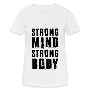 fitness mind - Women's Breathable T-Shirt - white - Front - AI Model Female 172 dark (172cm)