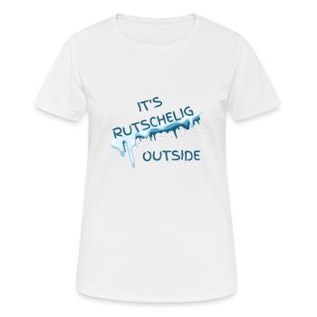 Winter - Rutschig / Glatt - Frauen T-Shirt atmungsaktiv - Weiß - Vorne - AI Model Female 172 dark (172cm)