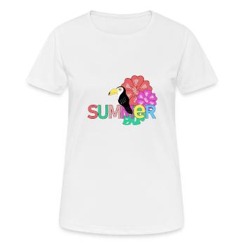 SUMMER TUCAN - Frauen T-Shirt atmungsaktiv - Weiß - Vorne - AI Model Female 172 dark (172cm)