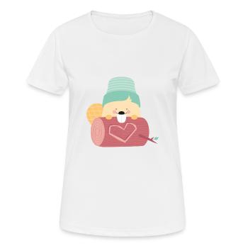 BEAVER IN LOVE - Frauen T-Shirt atmungsaktiv - Weiß - Vorne - AI Model Female 172 dark (172cm)