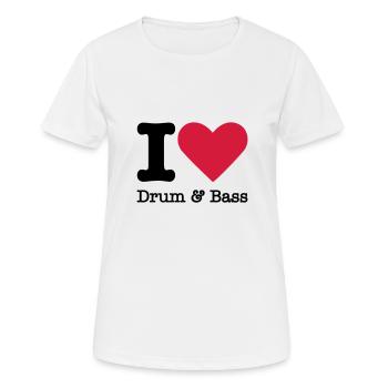 J'aime Drum & Bass - T-shirt respirant Femme - blanc - Devant - AI Model Female 172 dark (172cm)