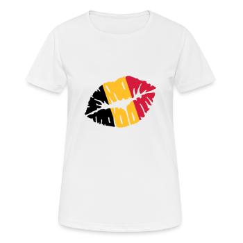 Belgique - T-shirt respirant Femme - blanc - Devant - AI Model Female 172 dark (172cm)