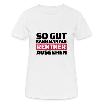 Rentner - Frauen T-Shirt atmungsaktiv - Weiß - Vorne - AI Model Female 172 dark (172cm)
