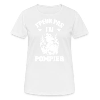 Ich kann keinen Feuerwehrmann haben - Frauen T-Shirt atmungsaktiv - Weiß - Vorne - AI Model Female 172 dark (172cm)