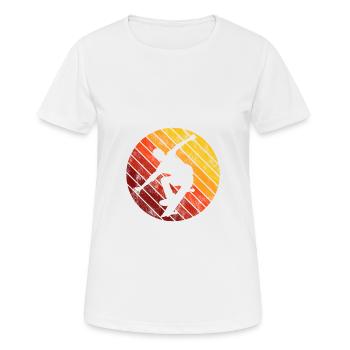 Skateboarder Skateboard Skater Skate Skateing - T-shirt respirant Femme - blanc - Devant - AI Model Female 172 dark (172cm)
