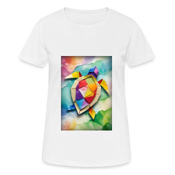Bébé tortue en origami - T-shirt respirant Femme - blanc - Devant - AI Model Female 172 dark (172cm)
