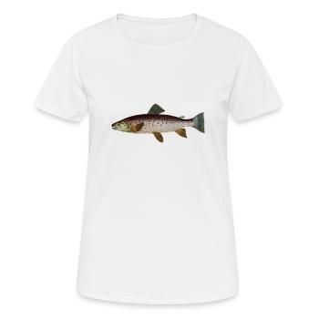 Forelle - Frauen T-Shirt atmungsaktiv - Weiß - Vorne - AI Model Female 172 dark (172cm)