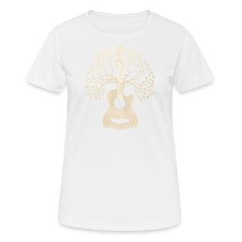 Acoustic Guitar Tree - Guitar Player Guitarist - T-shirt respirant Femme - blanc - Devant - AI Model Female 172 dark (172cm)