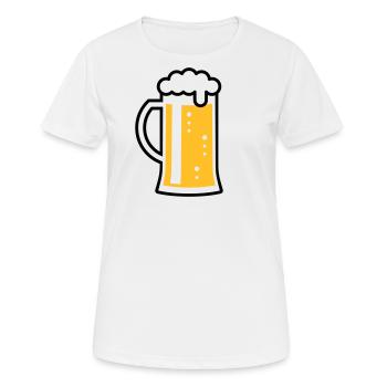 Maßkrug (Bier / Bierseidel / Bierglas / L / 2C) - Frauen T-Shirt atmungsaktiv - Weiß - Vorne - AI Model Female 172 dark (172cm)