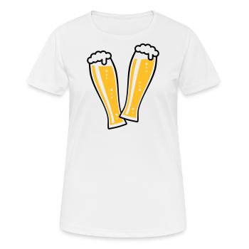 2 verres à bière de blé toast (bière de blé / 2C) - T-shirt respirant Femme - blanc - Devant - AI Model Female 172 dark (172cm)