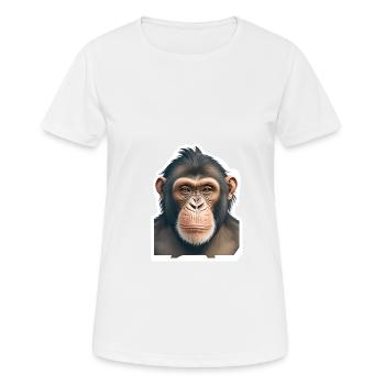 Schimpanse - Frauen T-Shirt atmungsaktiv - Weiß - Vorne - AI Model Female 172 dark (172cm)