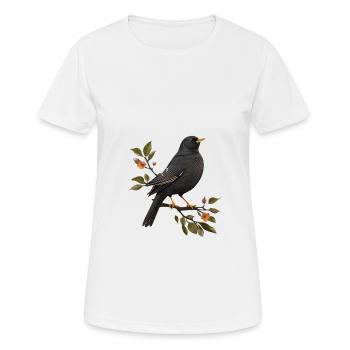 Amsel - Frauen T-Shirt atmungsaktiv - Weiß - Vorne - AI Model Female 172 dark (172cm)