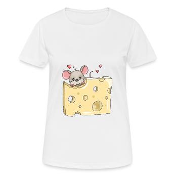 Fromage affamé de trous de souris - T-shirt respirant Femme - blanc - Devant - AI Model Female 172 dark (172cm)