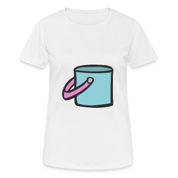 Seau cadeau de ménage - T-shirt respirant Femme - blanc - Devant - AI Model Female 172 dark (172cm)