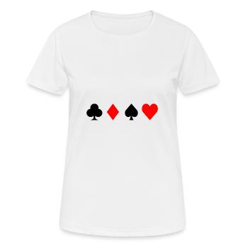 Tous les symboles Poker / Skat / ... - T-shirt respirant Femme - blanc - Devant - AI Model Female 172 dark (172cm)