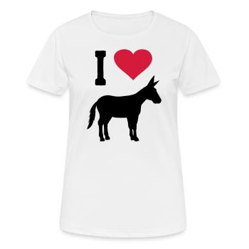 Donkey Love Muli Mule Heart Farm Animal Farmer - Women's Breathable T-Shirt - white - Front - AI Model Female 172 dark (172cm)