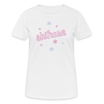 Skihase Ski Skisport Skifahren Skihaserl - Frauen T-Shirt atmungsaktiv - Weiß - Vorne - AI Model Female 172 dark (172cm)